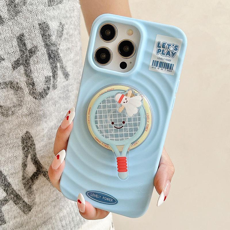 #S0033 Factory Wholesale Badminton table tennis Magsafe PopSockets phone PopGrip, adjustable cellphone stand with phonecase, retractable smartphone holder, phone mount case, casing, handheld accessories case  badminton badminton  phone