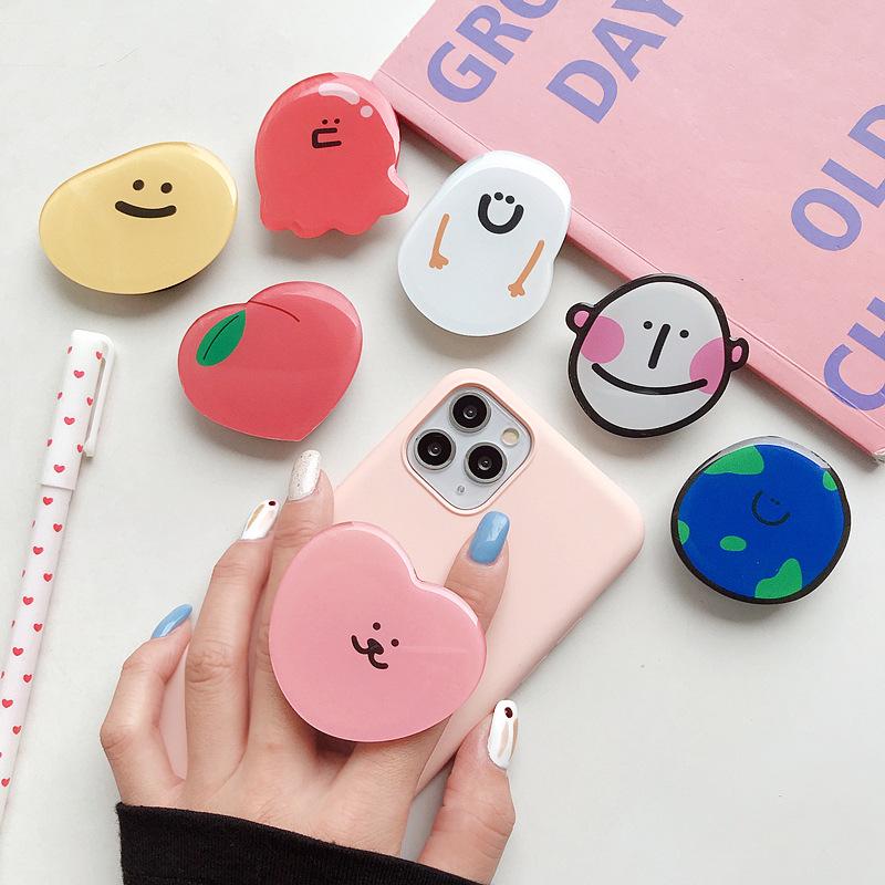 Cartoon PopSockets Cute Ins phone PopGrip, adjustable cellphone stand, retractable smartphone holder, phone mount support, Foldable Kickstand, handheld accessories Folding