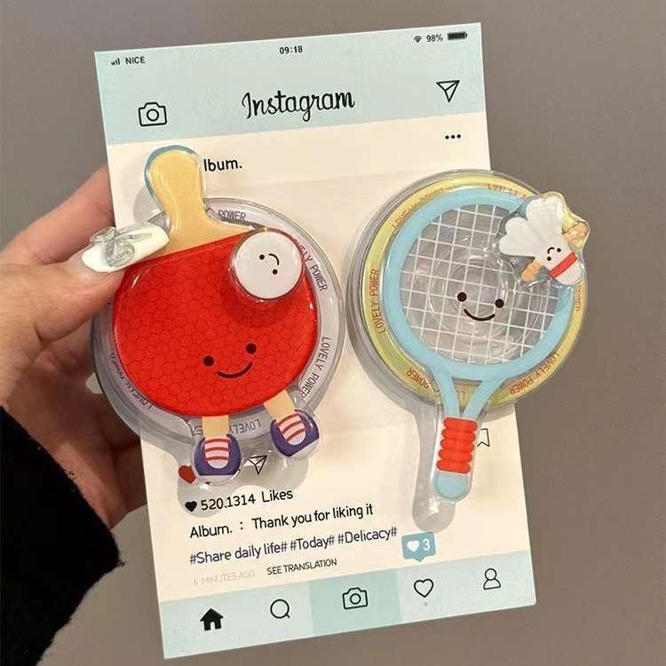 #S0032 Factory Wholesale Rotatable badminton table tennis PopSockets Glitter phone PopGrip, adjustable cellphone stand, retractable smartphone holder, phone mount, Expanding Kickstand, handheld accessories case  badminton badminton  phone