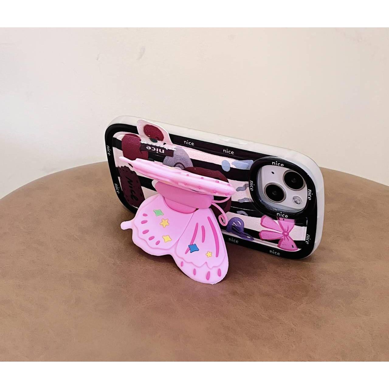 Butterflies phone PopGrip, Desktop Bracket, adjustable cellphone stand, retractable smartphone holder, phone mount support, Folding Kickstand, handheld accessories
