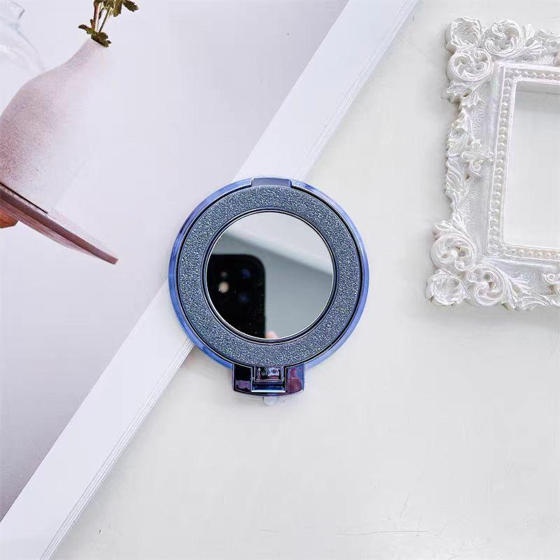 #S0030 Factory Wholesale Magnetic Girls makeup mirror PopSockets Glitter phone PopGrip, cellphone stand, retractable smartphone holder, phone mount support, Foldable Kickstand, handheld accessories Folding