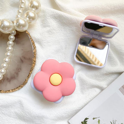 #S0025 Factory Wholesale Flower Makeup Mirror PopSockets Portable Airbag Glitter phone PopGrip, adjustable cellphone stand, retractable smartphone holder, phone mount support, Folding Kickstand, handheld accessories