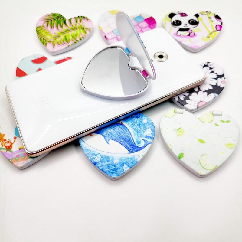 Mirror Heart Glitter phone PopGrip, adjustable cellphone stand, retractable smartphone holder, phone mount support, Expanding Kickstand, handheld accessories pop socket  mirror