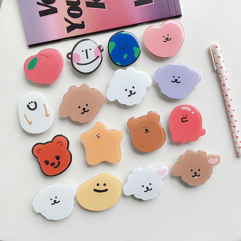 Cartoon PopSockets Cute Ins phone PopGrip, adjustable cellphone stand, retractable smartphone holder, phone mount support, Foldable Kickstand, handheld accessories Folding