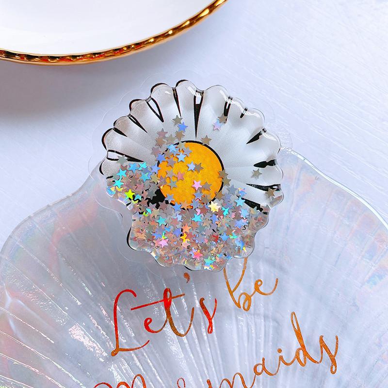 Quicksand PopSockets Desktop Airbag Glitter phone PopGrip, adjustable cellphone stand, retractable smartphone holder, phone mount support, Folding Kickstand, handheld accessories