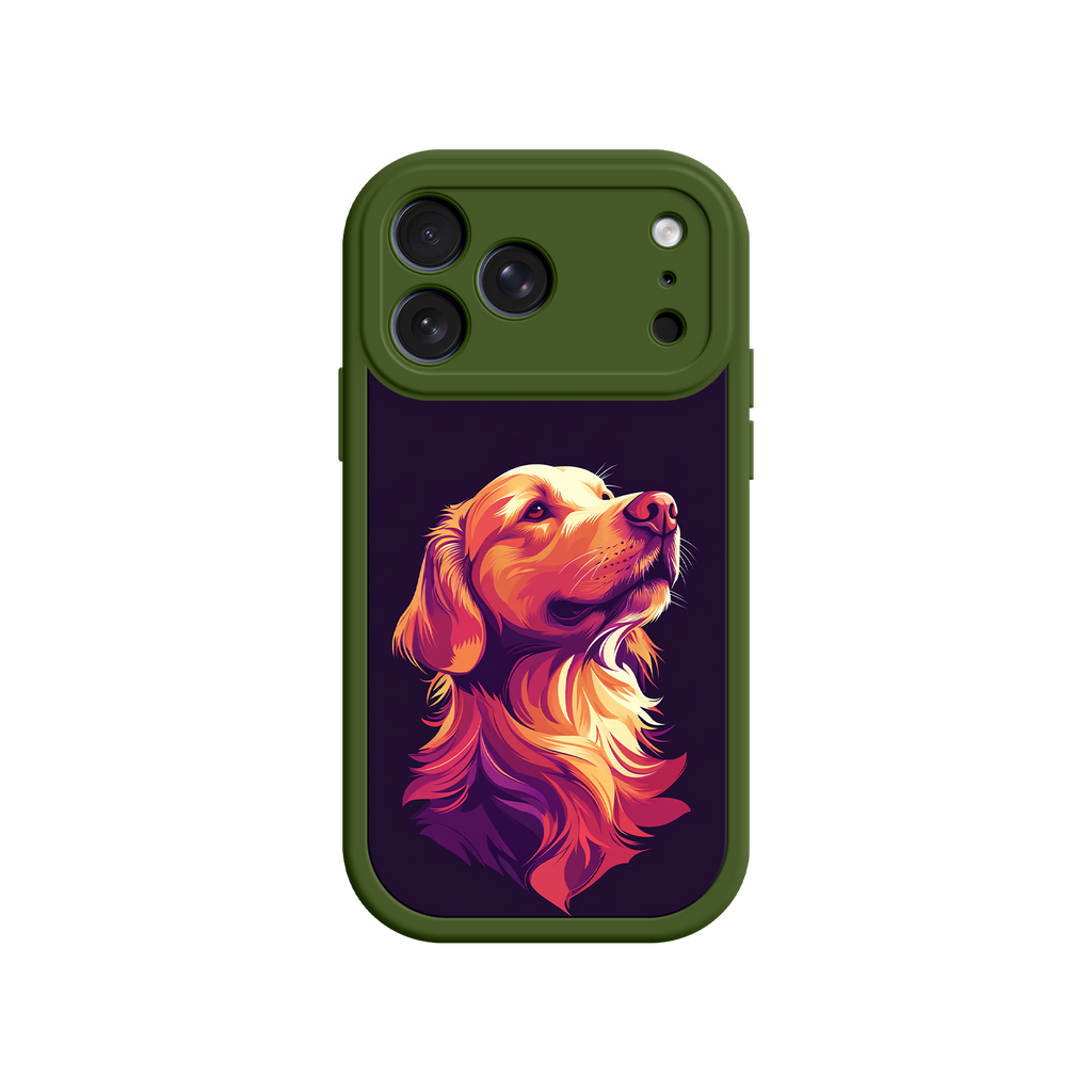 Colorful Golden Retriever design on smartphone case