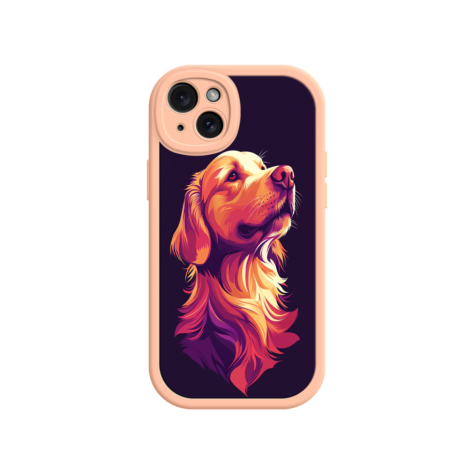 Pop culture inspired dog phone case with vivid hues