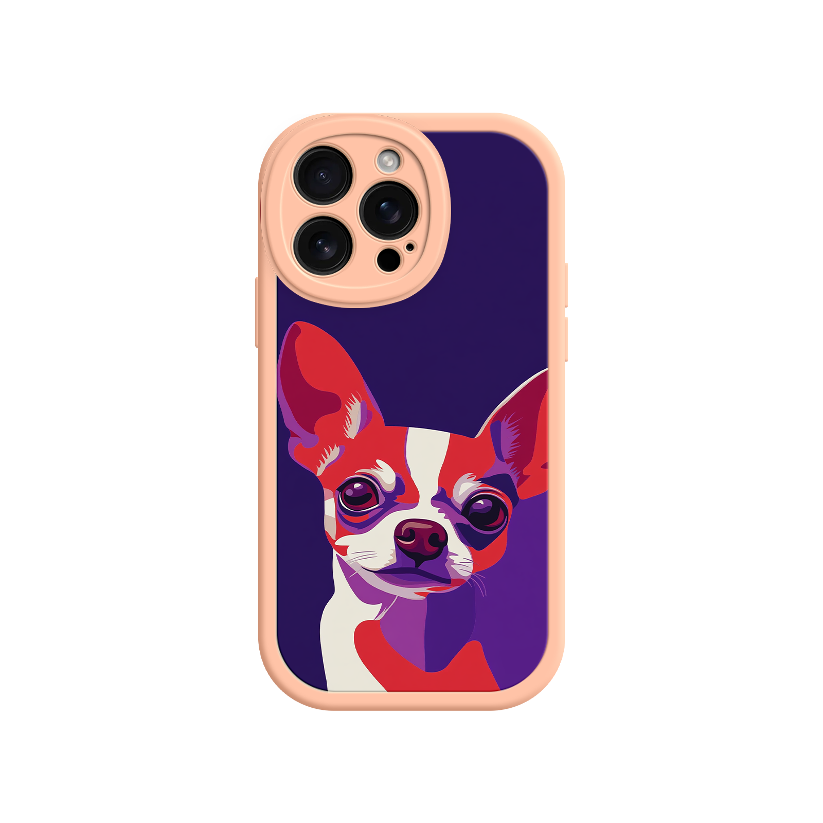 Dog lover phone case with red and white design
