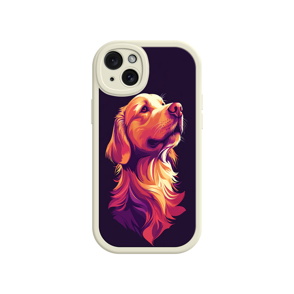 Bold Golden Retriever phone case with pop art style