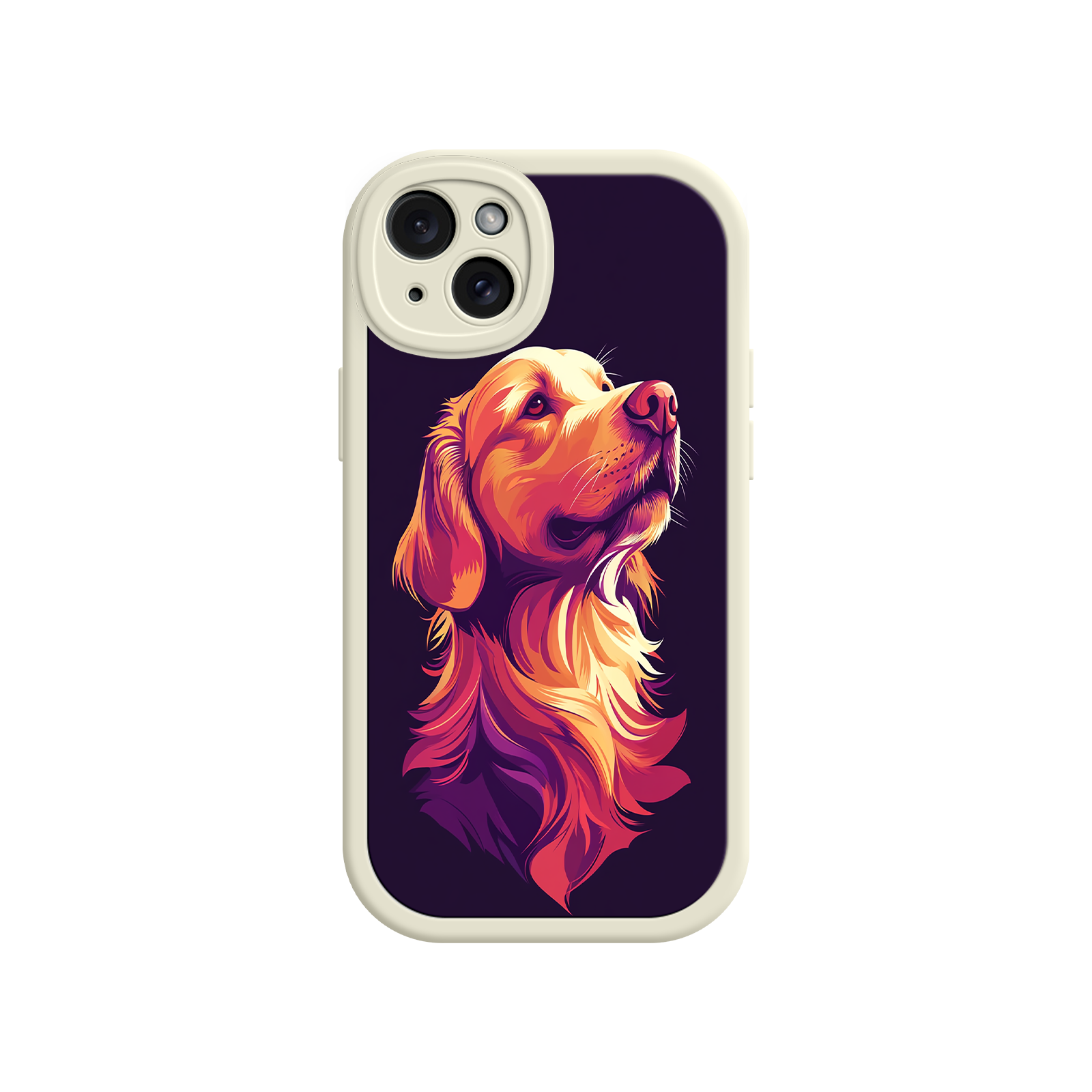 Bold Golden Retriever phone case with pop art style