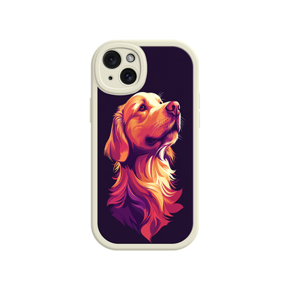 Bold Golden Retriever phone case with pop art style