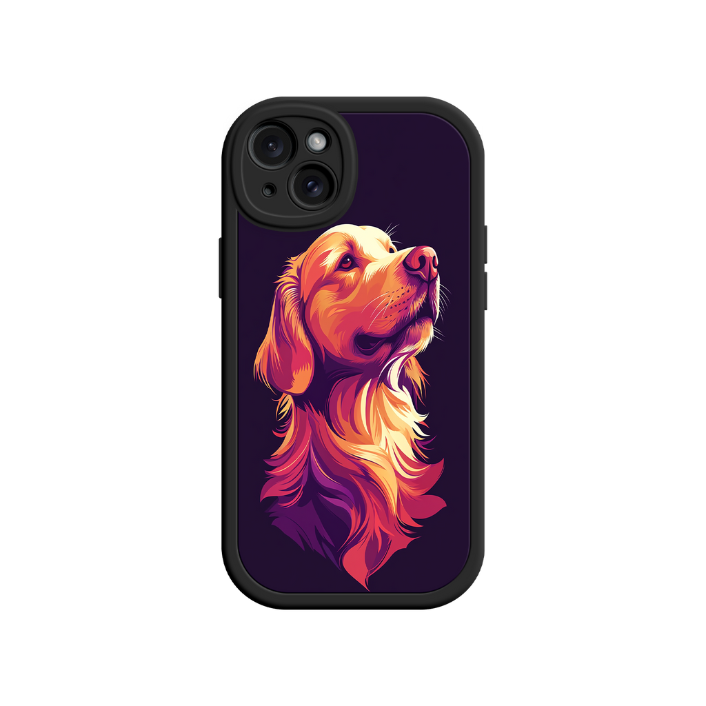 Colorful dog illustration phone cover for pet fans