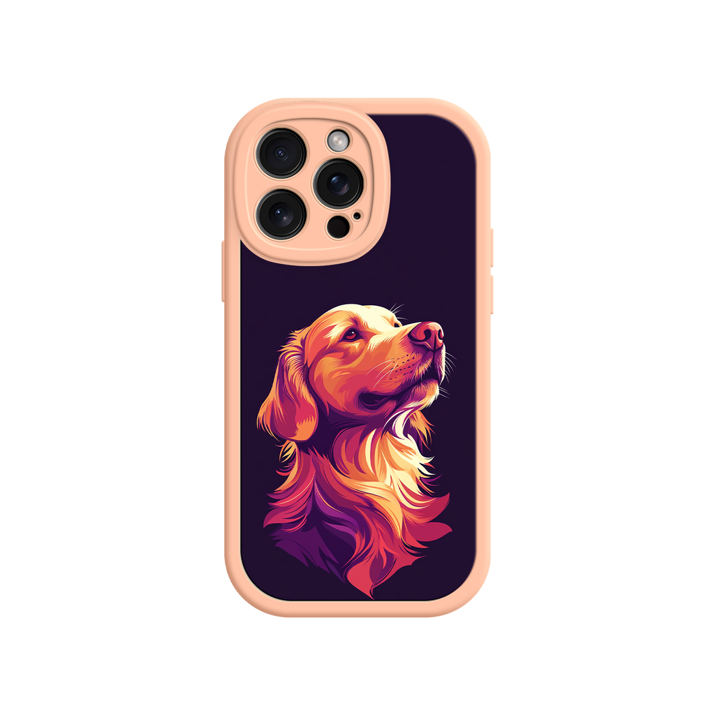 Colorful dog face phone case with bold contrast