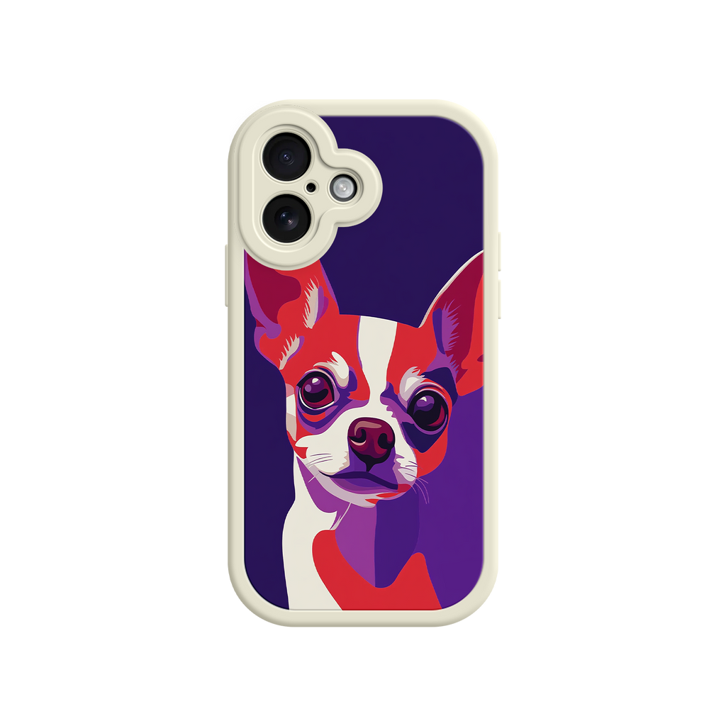 Artistic Chihuahua design on purple background