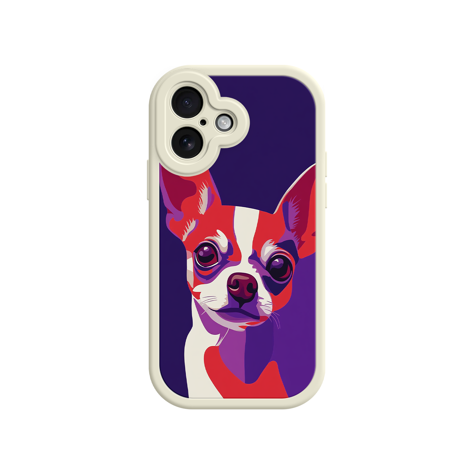 Artistic Chihuahua design on purple background