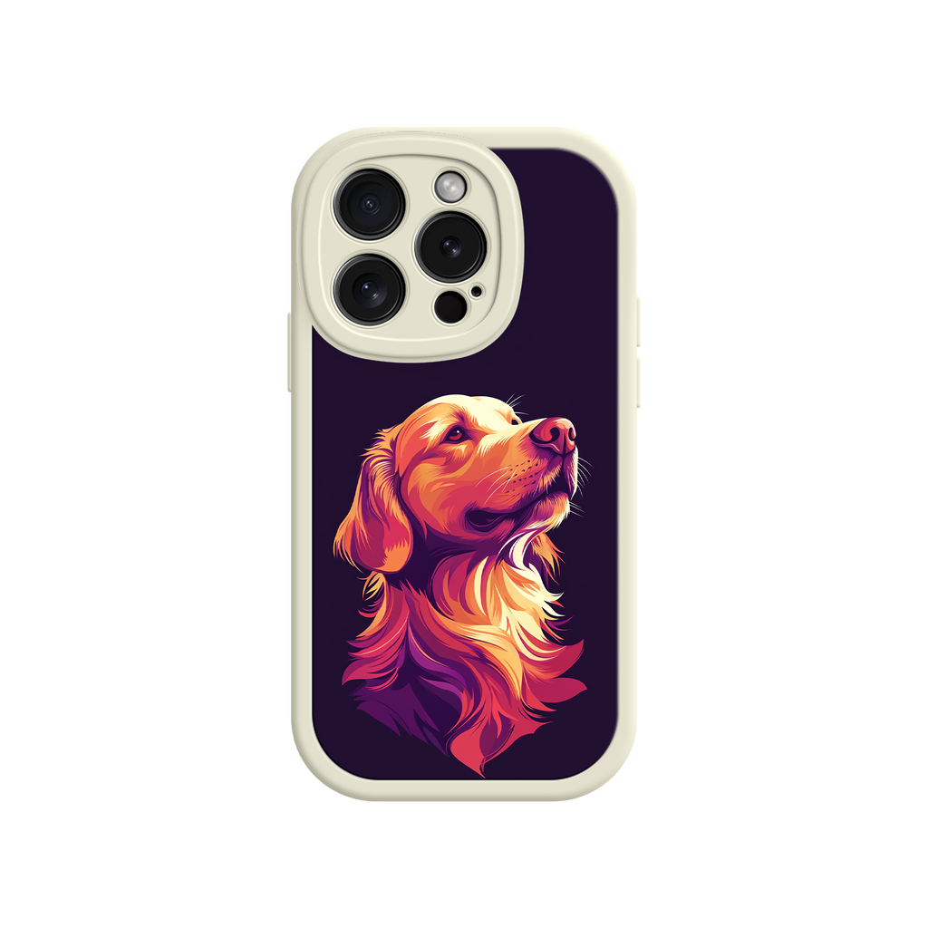 Artistic pet phone case with expressive dog portrait