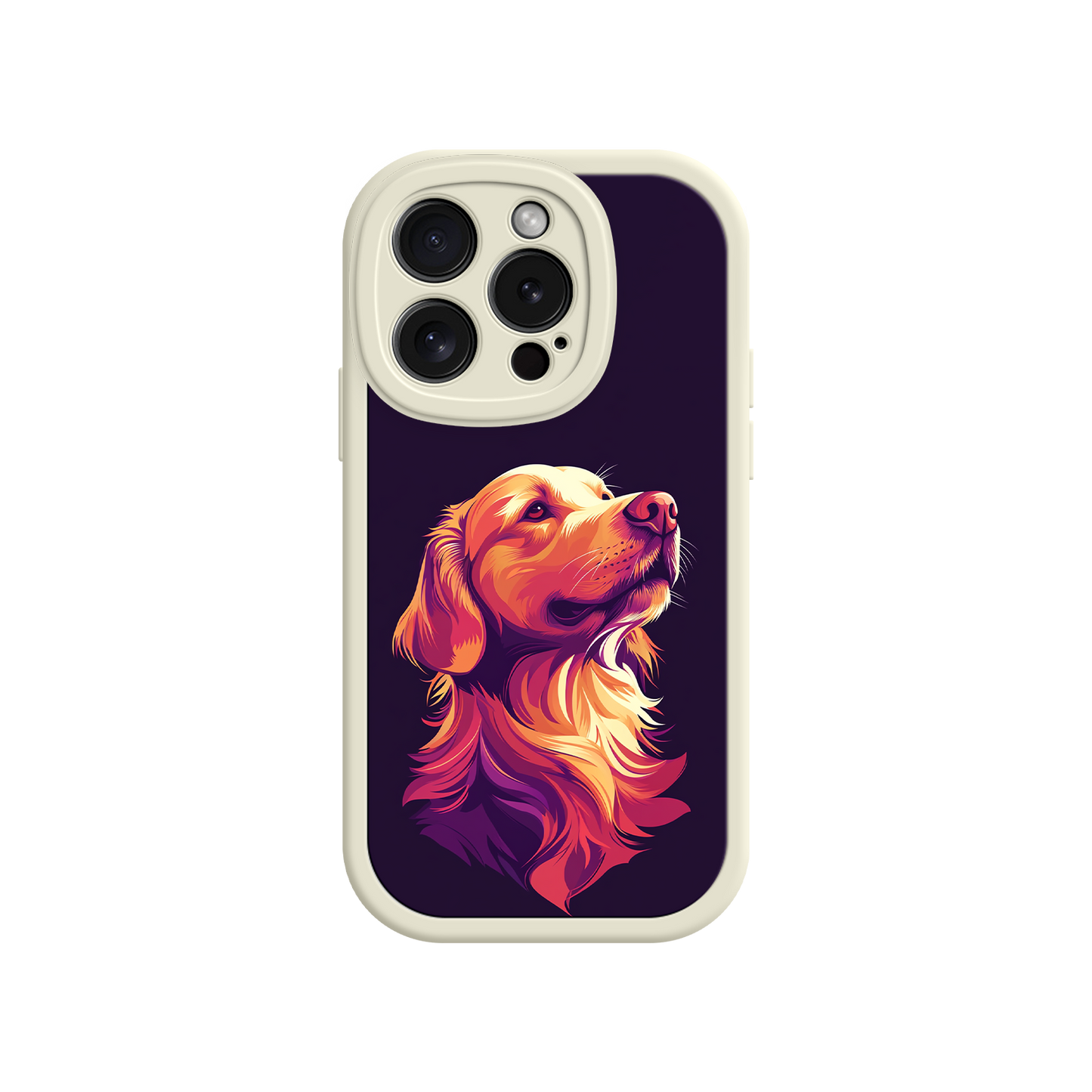 Artistic pet phone case with expressive dog portrait