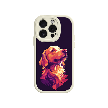 Artistic pet phone case with expressive dog portrait