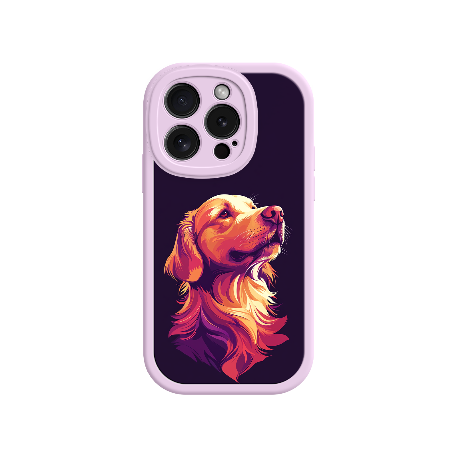 Vibrant Golden Retriever phone case with stylized fur