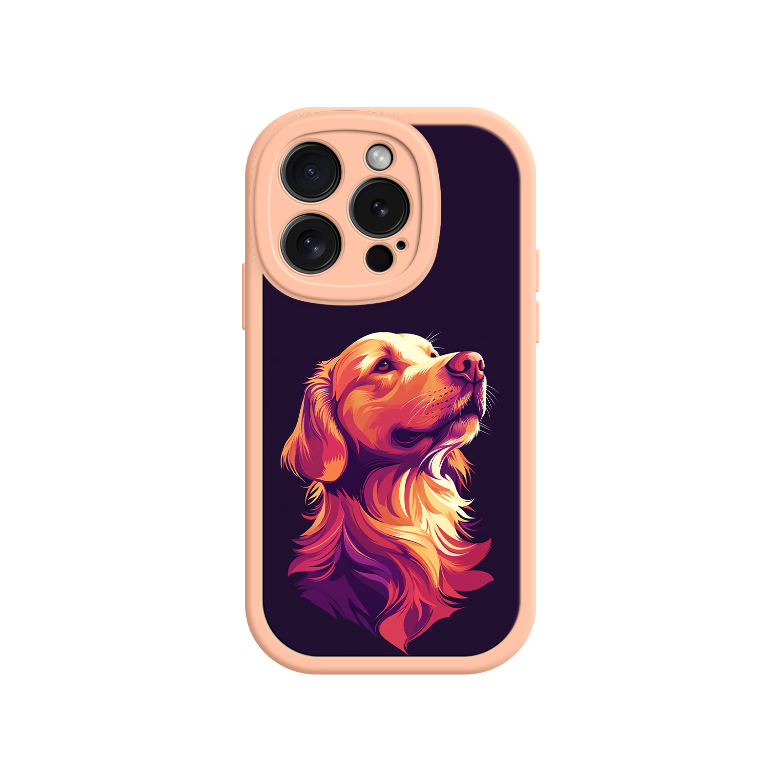 Modern dog art phone case with warm color palette