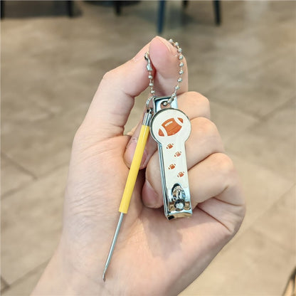 #C00017 Football Keychain Charm Set – Mini Ball, Nail Clipper & Sports Accessory Gift for Fans & Athletes