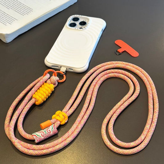 #L00027 Patterned Braided Phone Lanyard – Adjustable Universal Crossbody Rope Strap