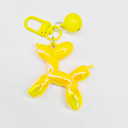 #C00002 Colorful Balloon Dog Keychain Charm with Bell – Cute Glossy Animal Bag Accessory for Women, Kids & Gifts