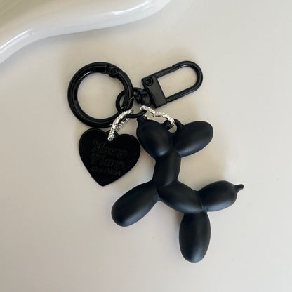 #C00001 Mezzo Piano Balloon Dog Keychain Charm – Cute Metallic & Matte Animal Bag Accessory for Women, Men, and Kids