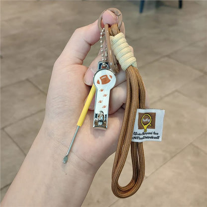 #C00017 Football Keychain Charm Set – Mini Ball, Nail Clipper & Sports Accessory Gift for Fans & Athletes