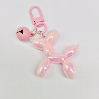 #C00002 Colorful Balloon Dog Keychain Charm with Bell – Cute Glossy Animal Bag Accessory for Women, Kids & Gifts