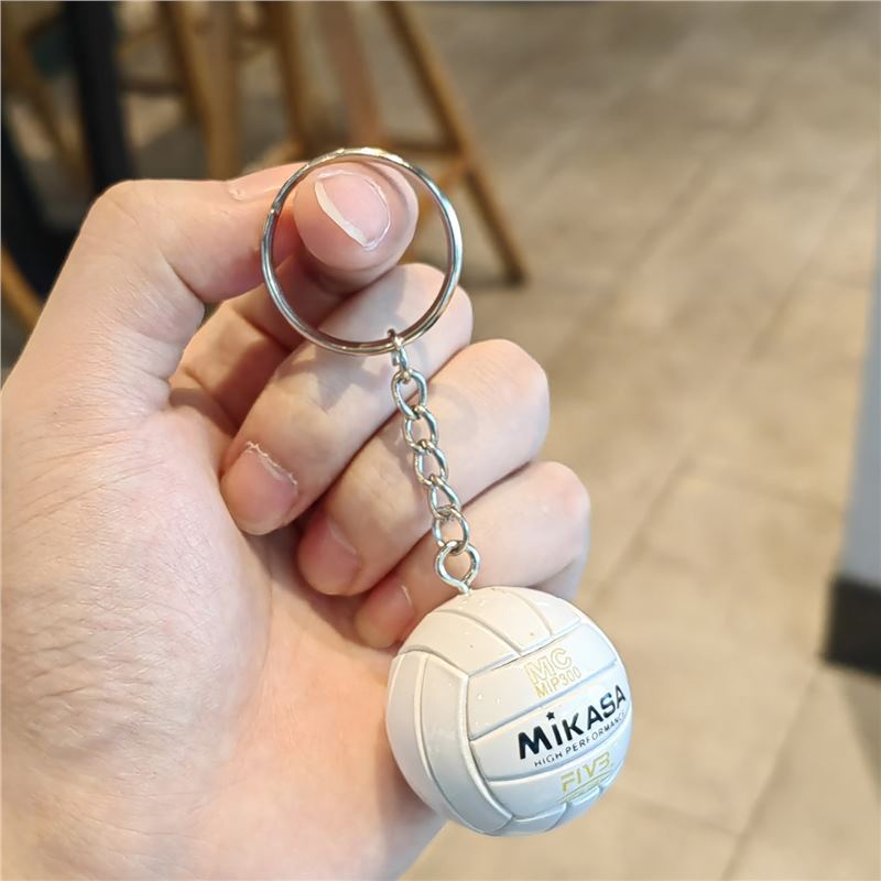 #C00006 Volleyball Keychain Charm – Mini Sports Ball Accessory Gift for Players, Fans & Coaches