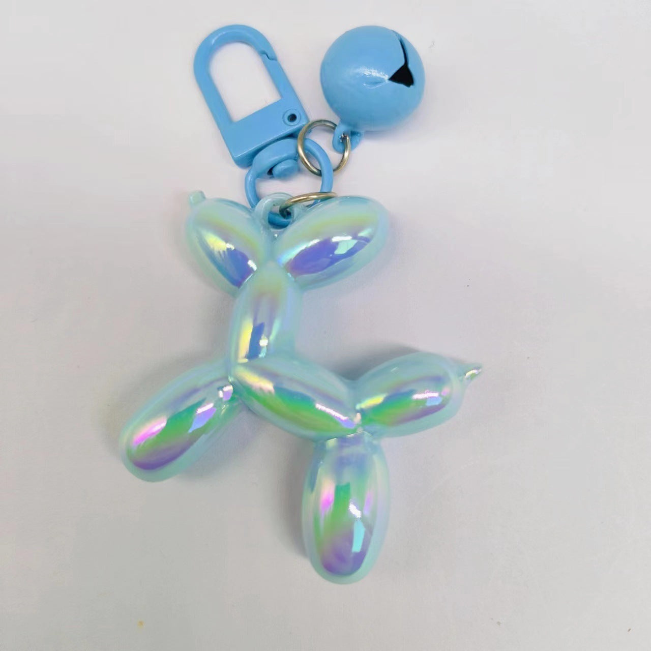 #C00002 Colorful Balloon Dog Keychain Charm with Bell – Cute Glossy Animal Bag Accessory for Women, Kids & Gifts