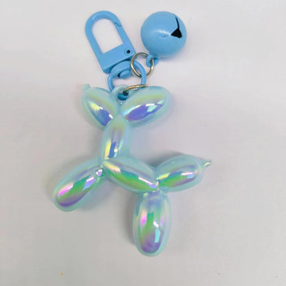 #C00002 Colorful Balloon Dog Keychain Charm with Bell – Cute Glossy Animal Bag Accessory for Women, Kids & Gifts