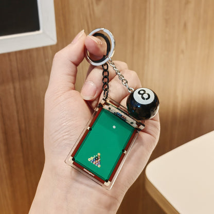 #C00021 3D 8 Ball Keychain Set – Mini Pool Table Charm & Billiards Lanyard Keyring