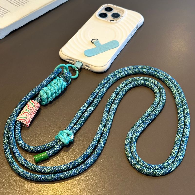#L00027 Patterned Braided Phone Lanyard – Adjustable Universal Crossbody Rope Strap