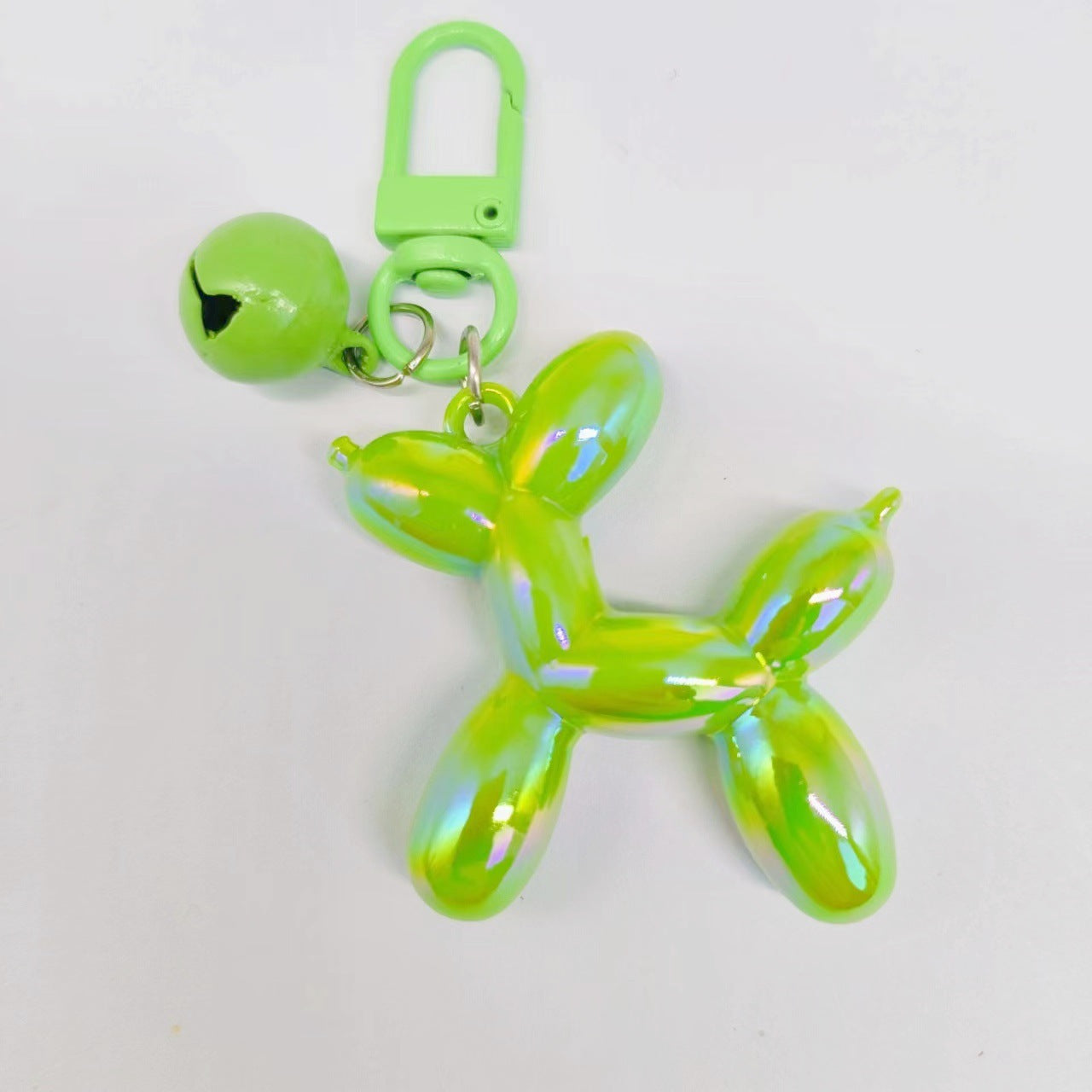 #C00002 Colorful Balloon Dog Keychain Charm with Bell – Cute Glossy Animal Bag Accessory for Women, Kids & Gifts