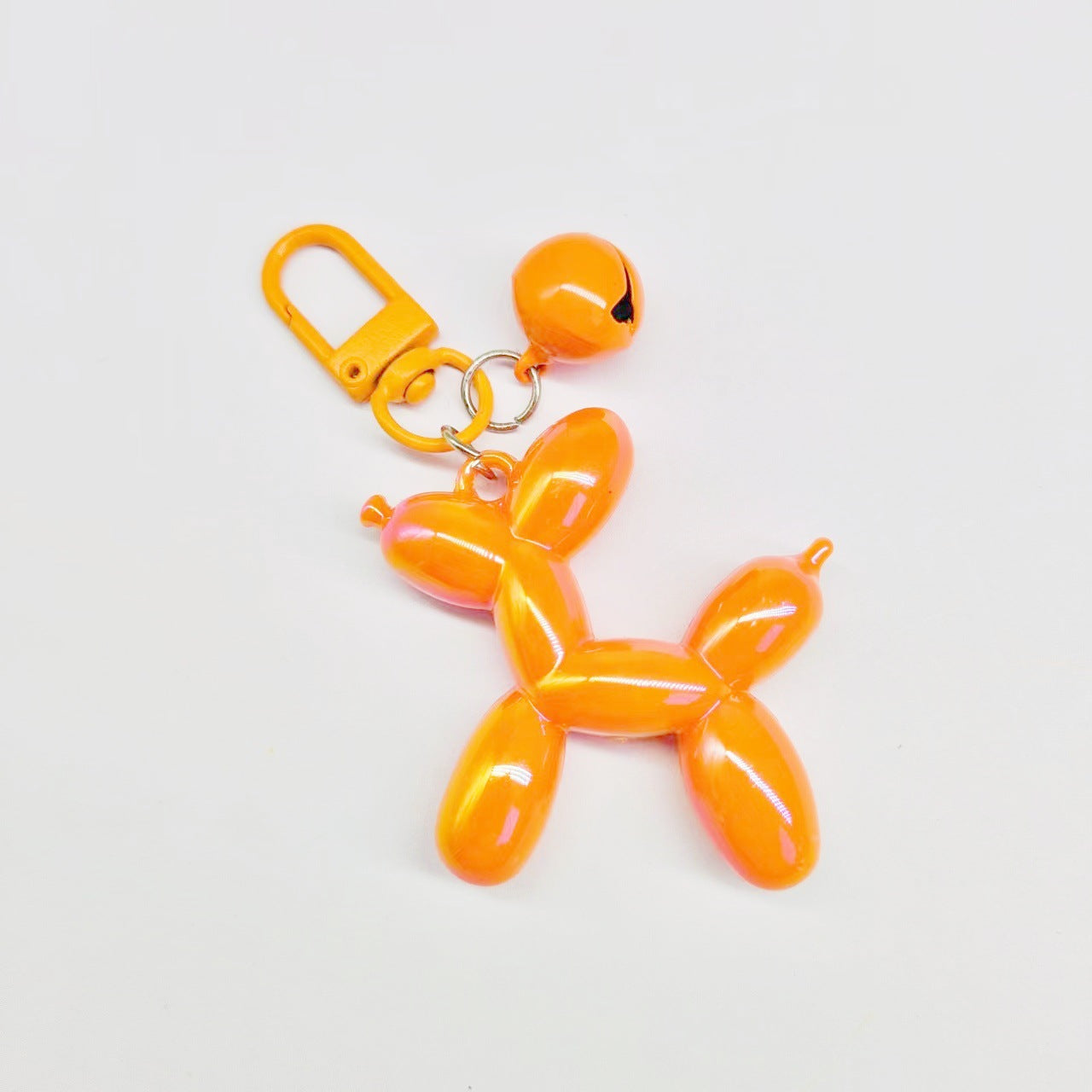 #C00002 Colorful Balloon Dog Keychain Charm with Bell – Cute Glossy Animal Bag Accessory for Women, Kids & Gifts