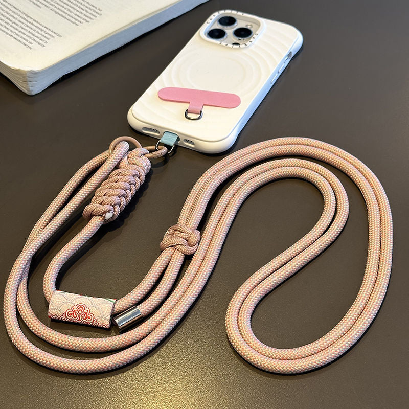#L00027 Patterned Braided Phone Lanyard – Adjustable Universal Crossbody Rope Strap