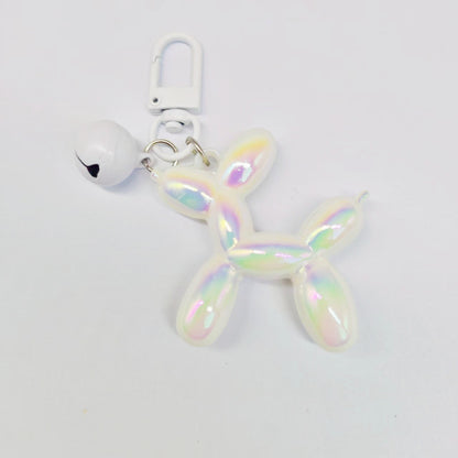 #C00002 Colorful Balloon Dog Keychain Charm with Bell – Cute Glossy Animal Bag Accessory for Women, Kids & Gifts