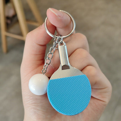 #C00014 Table Tennis Keychain Charm – Mini Ping Pong Paddle & Ball Accessory Gift for Players & Sports Lovers