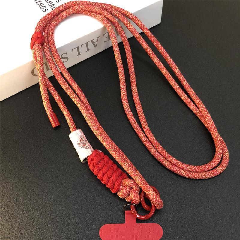 #L00027 Patterned Braided Phone Lanyard – Adjustable Universal Crossbody Rope Strap