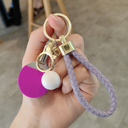 #C00014 Table Tennis Keychain Charm – Mini Ping Pong Paddle & Ball Accessory Gift for Players & Sports Lovers