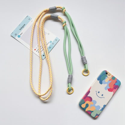 #L00023 Universal Spliced Braided Phone Lanyard – 2-in-1 Dual Clasp Rope Strap