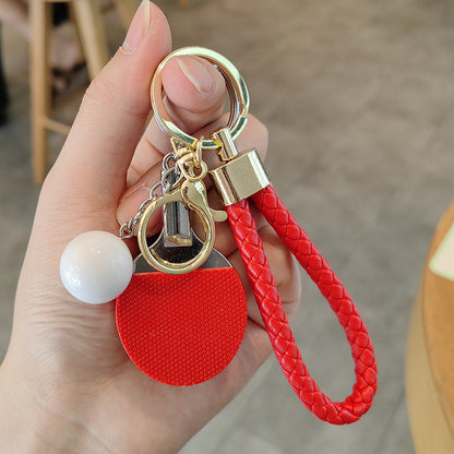 #C00014 Table Tennis Keychain Charm – Mini Ping Pong Paddle & Ball Accessory Gift for Players & Sports Lovers