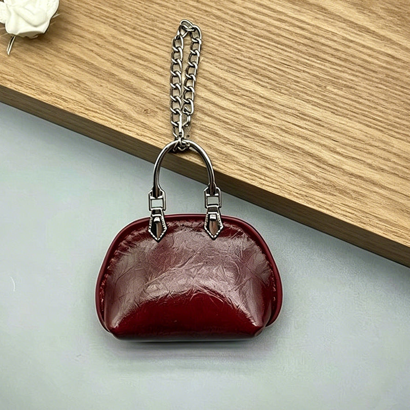 #C00003 Mini Handbag Keychain Charm – Cute Leather‑Style Purse Accessory for Bags, Backpacks & Gifts