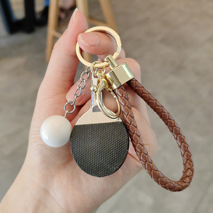 #C00014 Table Tennis Keychain Charm – Mini Ping Pong Paddle & Ball Accessory Gift for Players & Sports Lovers