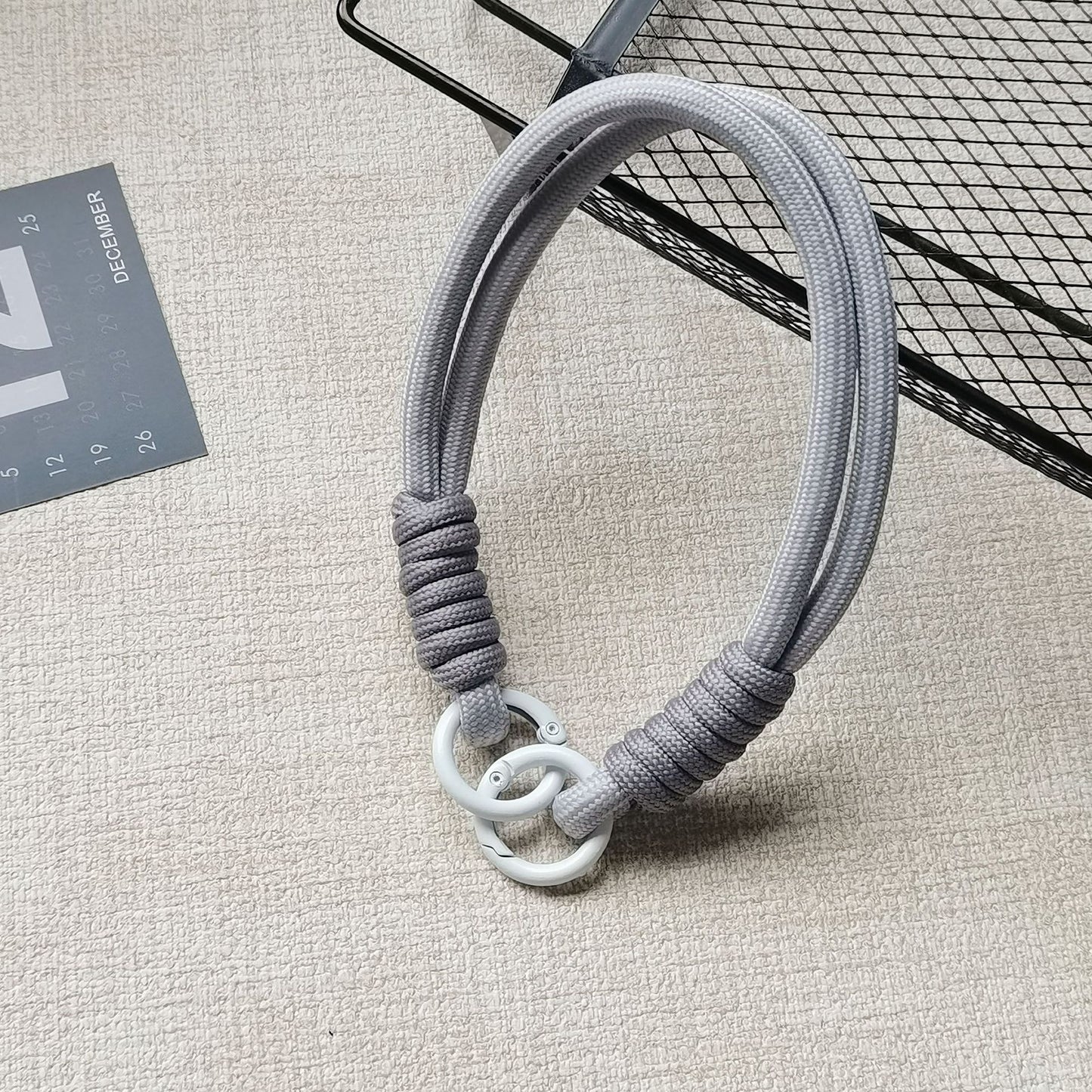 #L00010 Wholesale Mint Green Braided Rope Phone Strap Wrist Lanyard with White Wrap