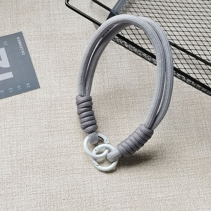 #L00010 Wholesale Mint Green Braided Rope Phone Strap Wrist Lanyard with White Wrap
