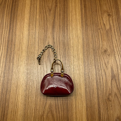 #C00003 Mini Handbag Keychain Charm – Cute Leather‑Style Purse Accessory for Bags, Backpacks & Gifts