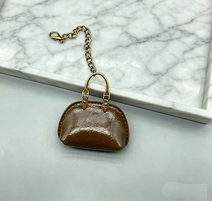 #C00003 Mini Handbag Keychain Charm – Cute Leather‑Style Purse Accessory for Bags, Backpacks & Gifts